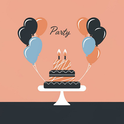 Birthday cake illustration graphic design illustrations logo