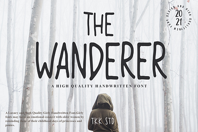 The Wanderer – Condensed Handwriting Font branding display font font gaming handwritten handwritting movie poster thumbnails youtube