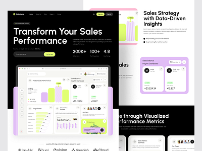 Dynamic SaaS Platform for Sales Growth ai app b2b card crm dashboard design landing page management marketing marketing tool saas saas landing page saas website sales stratup ux ui web design web3 website