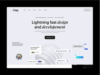 Crispy Web Redesign 3d agency animation case study hilf al hilf al digital interface landing page layout marketing marketing website minimal subscription trending typography ui ux visual werbsite