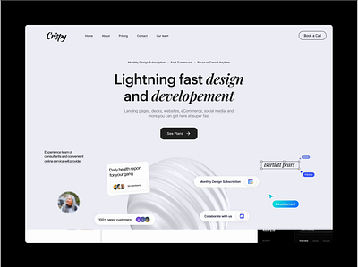 Crispy Web Redesign 3d agency animation case study hilf al hilf al digital interface landing page layout marketing marketing website minimal subscription trending typography ui ux visual werbsite