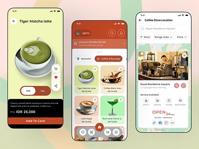 Coffee App Design dashboard figma mobile design product design responsive design screenshot ui uiux ux web design website design