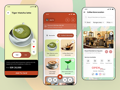 Coffee App Design dashboard figma mobile design product design responsive design screenshot ui uiux ux web design website design