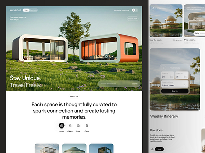 Wanderlust - Hotel Booking Landing Page booking design holiday interface ui user interface ux ux design vacation web website website design