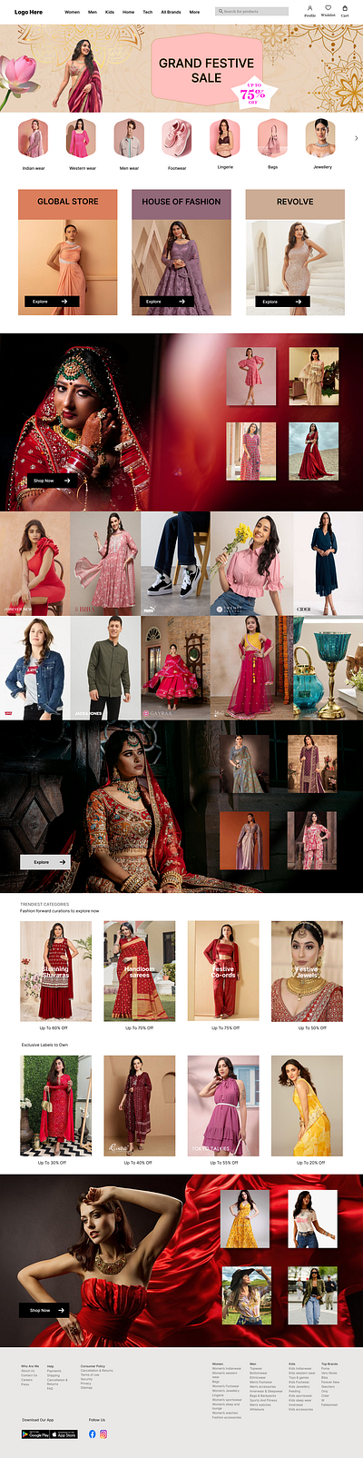 Home Page Fashion store design fashionstore homepage ui uidesign