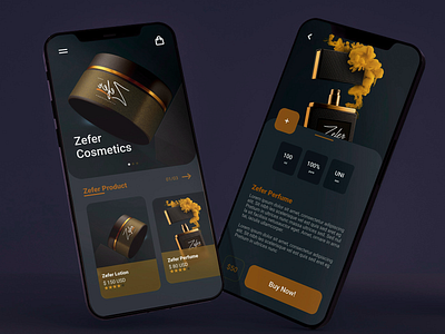 Mobile App Design for Zefer Cosmetics E-commerce Platform app interface beauty products clean app layout cosmetics brand elegant design high end design intuitive design luxury cosmetics minimalist ui mobile purchase flow mobile shopping experience mobile ui modern e commerce online store product details product images purchase button responsive mobile ui sleek interface smooth navigation