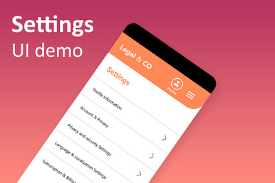 Settings - UI demo app branding design figma graphic design ui ux