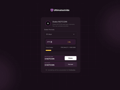 UltimateStride's User-Friendly Staking Interface with Real-Time asset management blockchain dashboard crypto app crypto investments crypto wallet cryptocurrency staking digital currency digital finance financial dashboard financial tracke fintech investment platform mobile banking modern interface portfolio management real time data responsive design reward tracking seamless ui visual interface