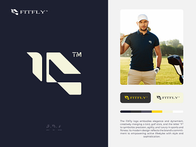 Fitfly sports logo, Sportswear, Letter F + Bird + Golf stick activewear bird logo brand identity branding creative logo f logo fitness logo geometric logo golf golf logo logo logo design logos logotype modern logo sports apparel logo sports brand logo sports clothing brand logo sports logo sportswear