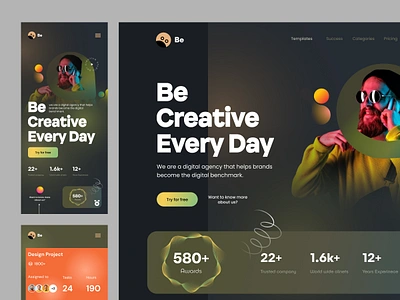 Be || Agency Landing Page Exploration product ui ux web website