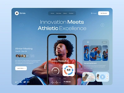 Stride - Athletic Mobile App athletics betting champioship coach coaching esport landing page personal coach sport mobile app sports landign page sports services sports website startup tournament train ui ux web design webdesign