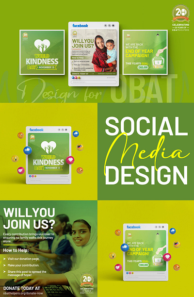 Social Media post Design For OBAT Helpers................ art work banner charity fund digital art graphic design photoshop post deaign social media