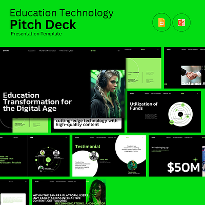 Education Technology Pitch Deck. powerpoint