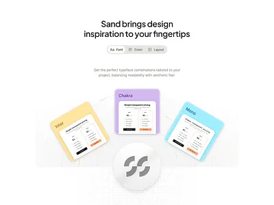 Sand AI - Suggestion features ai color features font generative ai landing page large language model layout llm morva morva labs product design saas saas ai saas landing page saas llm suggestion suggestion features ui user interface