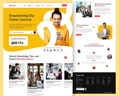 Job Finder Platform - Freelance Landing Page careergrowth careerplatform cleanui creativejobsplatform designportfolio freelancejobs freelancemarketplace jobfinder jobsearch landingpagedesign modernwebdesign professionaljobs recruitmentplatform responsivedesign uiinteraction uiuxdesign userfriendlydesign webappdesign webdesigninspiration webdevelopment