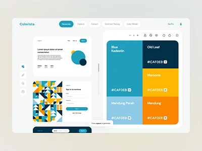 Colorista - Color Palette Generator clean color color palette color palette generator cyan design palette ui web design