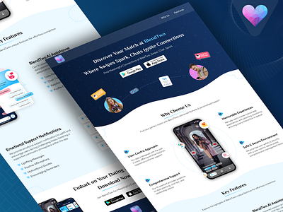 BlendTwo app branding datingapp datingweb design graphic design illustration logo mobile ui ux