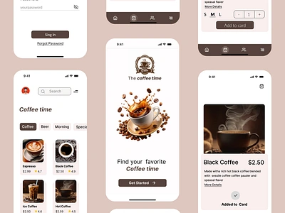 Coffee Shop Mobile App ui animation app design app ui app ui ux app ux coffee app coffee app ui coffee shop coffee shop app graphic design mobile app design mobile app ui morning app ui ui ui design ui ux