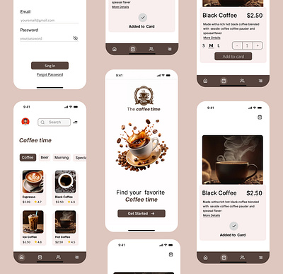 Coffee Shop Mobile App ui animation app design app ui app ui ux app ux coffee app coffee app ui coffee shop coffee shop app graphic design mobile app design mobile app ui morning app ui ui ui design ui ux