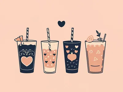 Quartet pack smoothies illustration graphic design illustrations logo