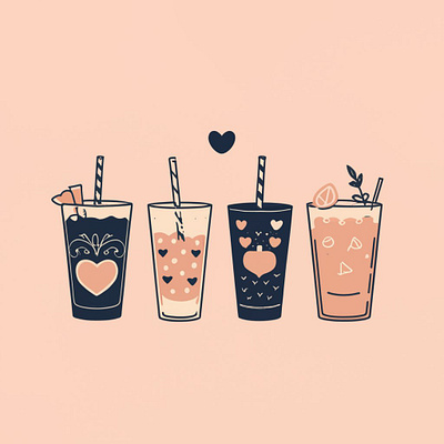 Quartet pack smoothies illustration graphic design illustrations logo