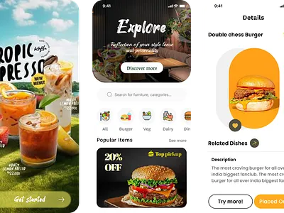 Food App app appdesign design figmadesign illustration logo ui