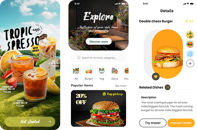 Food App app appdesign design figmadesign illustration logo ui