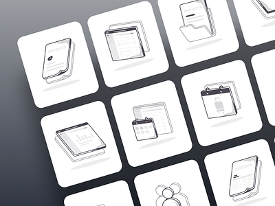 Empty State Iconography angle app icons clean empty empty state icons filled icon icon pack icon set iconography line minimal perspective platform simple state ui uiux ux vector icons