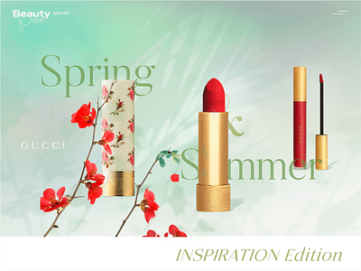 Beauty Planet | special edition beauty bright cosmetics graphic design green landing page minimal red ui web web design website