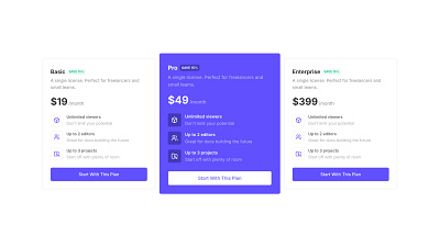 Pricing Table grid list marketing payments plan pricing subscription table tier tiers ui ux