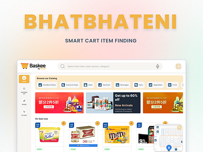 Simplifying Shopping: Bhatbhateni Smart Cart Design arshopping augmentedreality instorenavigation shoppingexperience smartcart ui uxdesign