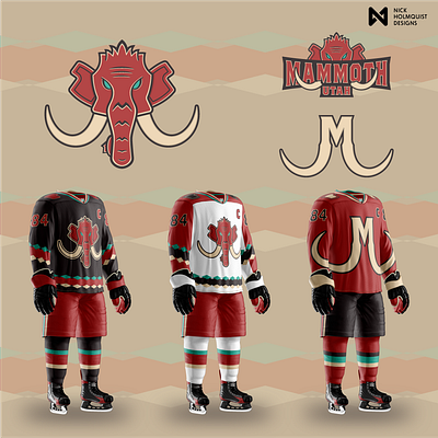 Utah Mammoth Concepts branding design graphic design illustrator jersey concept jerseys logo mockups nhl sports design utah mammoth vector