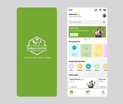 URBAN HELPER is an Application which makes local services simple app design graphic design illustration typography ui ux