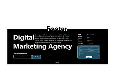 Footer section design design digital agency footer product desgin style ui