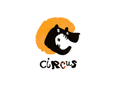 Circus bear circus fly handler lion logo man tamer