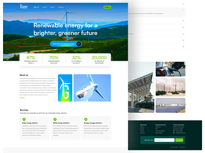 Solar Energy (Renewable) - Landing Page ai branding creative design creativedesigner figma landing landing page landing page design landing page designer logo logo design minimal mobile app renewable energy solar energy startup uiux userinterface website website design