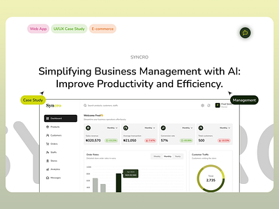 AI-Powered Business Management Dashboard app interface business intelligence business operations business software cloud based tools conversion rate customer metrics data dashboard digital transformation financial reporting interactive design marketing insights operational efficiency performance dashboard saas dashboard sales performance technology interface trend analysis ui design user experience