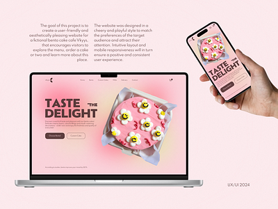 Bento Cake Cafe | Landing Page bento cafe cake design food landing landing page restaurant ui ux uxui web design website