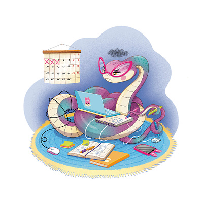 2025 Snake calendar. February animal art businessman calendar calendar 2025 calendar design character character design children character children illustration computer design illustration it newyear2025 office worker snake snake 2025