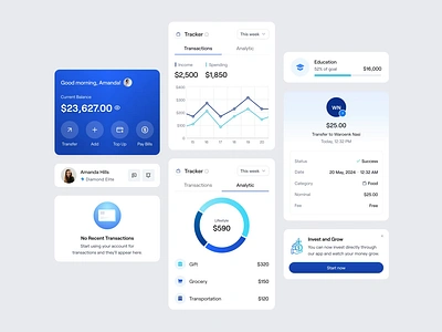 Finance - Money Tracker Component analytics animation b2b clean component exchange finance financial fintech market modern money payment product design saas startup transaction wealth