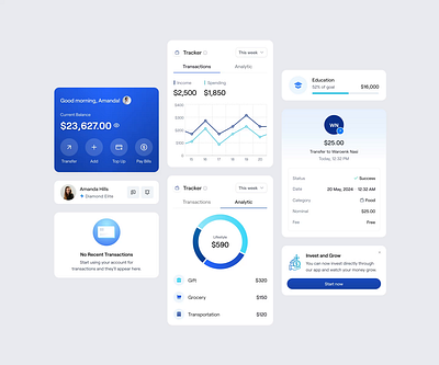 Finance - Money Tracker Component analytics animation b2b clean component exchange finance financial fintech market modern money payment product design saas startup transaction wealth