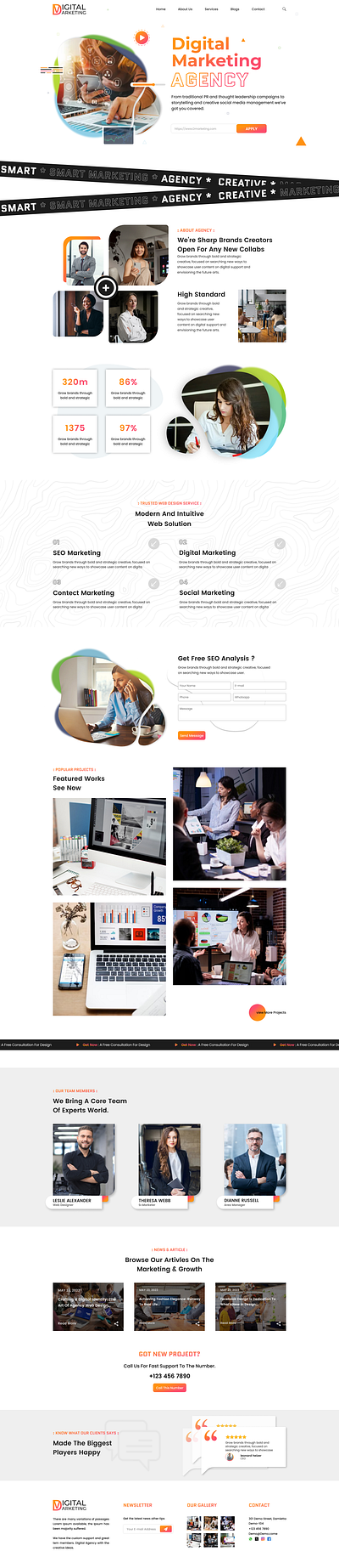 UI For Modern Digital Marketing Agency Website Design branding design graphic design logo ui ux vector