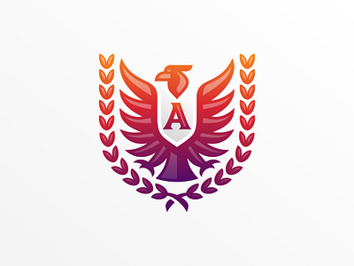 Vivid Eagle Shield ( LOGO FOR SALE ) animation bird branding eagle logo for sale graphic design heraldry laurel wreath letter a letter mark logo logo for sale monogram motion graphics shield vector visual identity