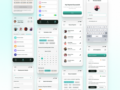 Hous - Tenant App Light Mode Design Concept branding figma figmadesign propertymanagement rentingjourney smartliving tenantexperience uidesign uiux