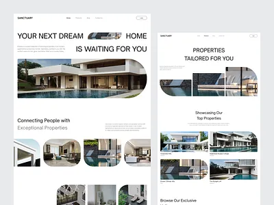 Sanctuary - Property Website apartment architecture b2b building clean dubai home investment landing page modern property real estate startup uiux wealth web design website