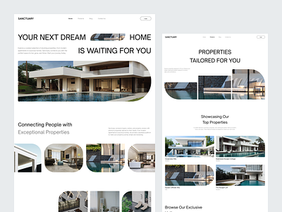 Sanctuary - Property Website apartment architecture b2b building clean dubai home investment landing page modern property real estate startup uiux wealth web design website