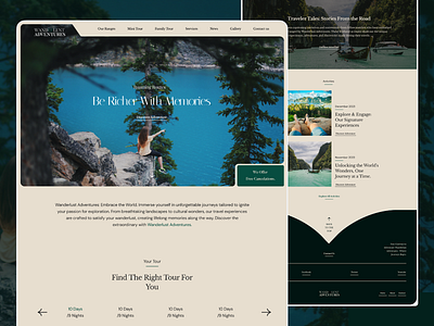 Wanderlust - A Travel Agency Website agency design interface landing page minimal popular shot tour travel ui ui design uidesign web webdesign website websitedeign