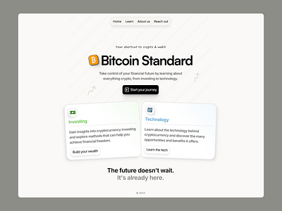 Bitcoin Standard - Landing Page design hero landing page web design