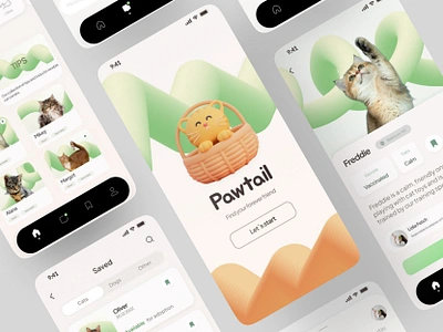 Pet Shelter | Mobile Application UI Design 3d animation graphic design mobile application mobile ui modern design motion graphics ui