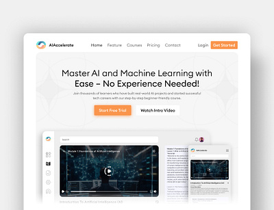 AIAccelerate - An EdTech Platform Landing Page UI Design figma landing page ui ui design ux ux design web design